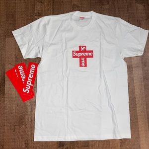 100% authentic brand new supreme cross logo tee